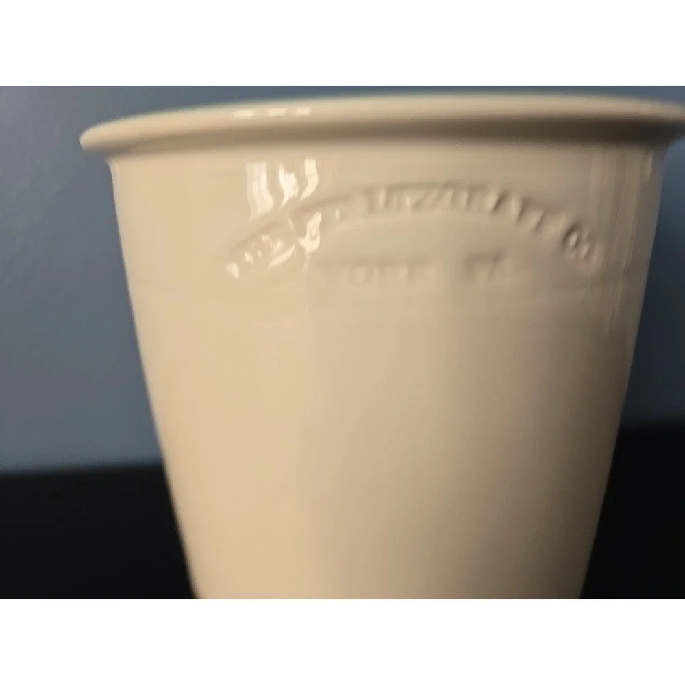 Pfaltzgraff Utensil Holder Green Brown Stripes‎ Band Excellent 6 1/4